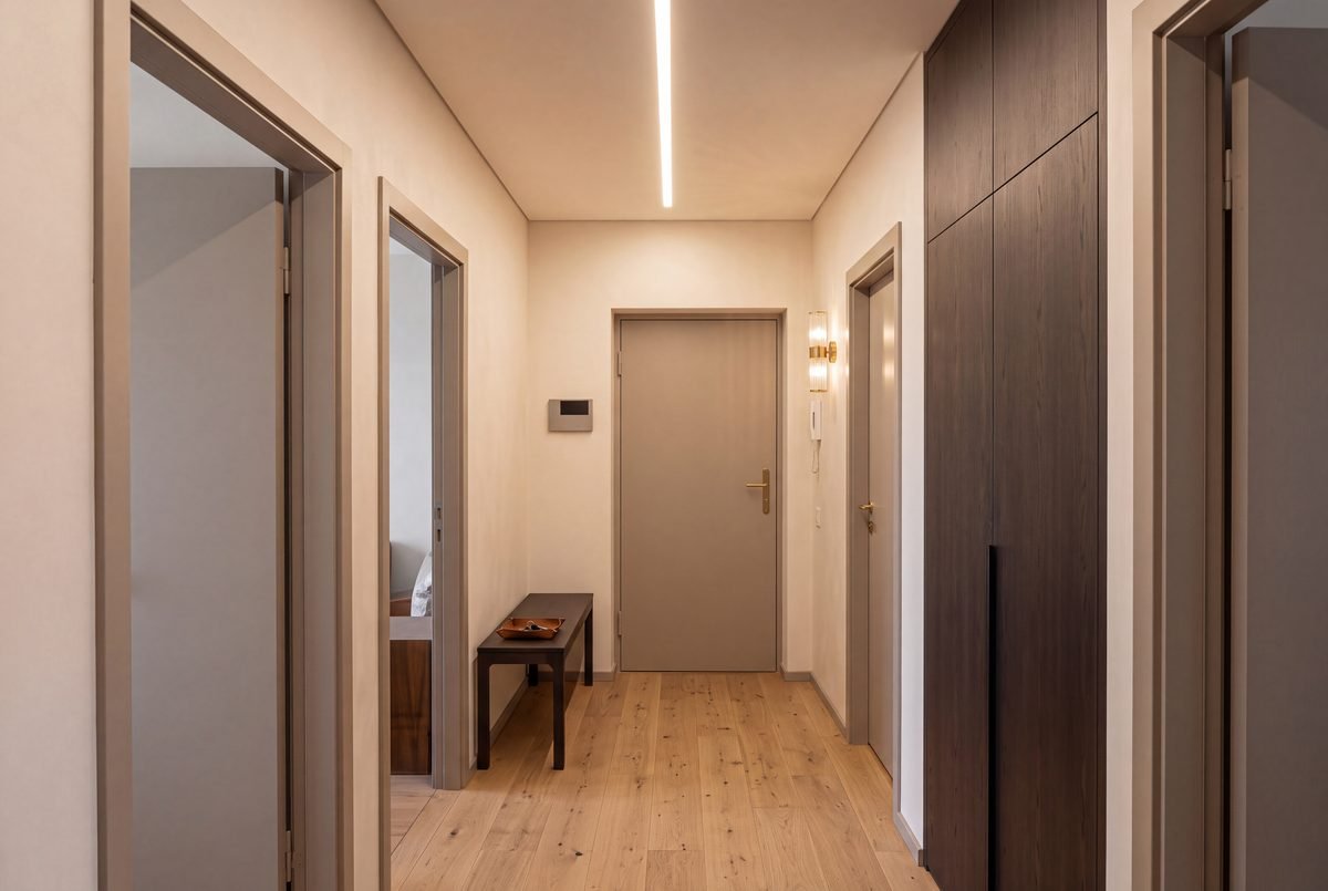 Hallway, Mokotów Smoked Oak Kitchen (After)