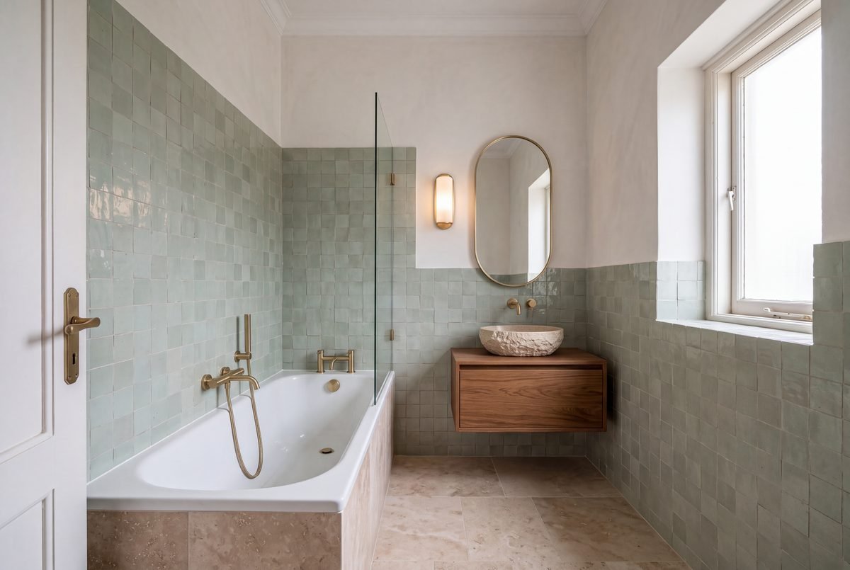 Guest bathroom, Villa Verde Bathrooms (After)