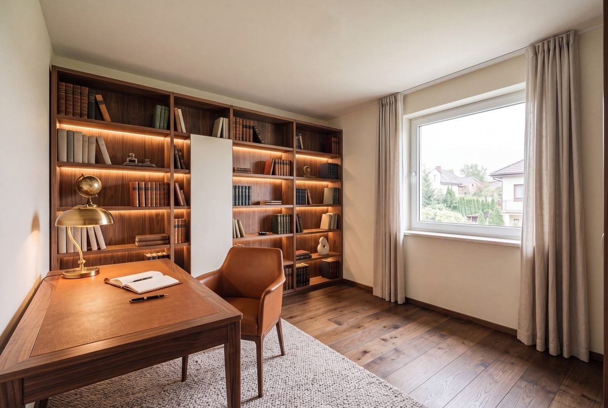 Gabinet z biblioteką, Rezydencja w Wilanowie (Po)